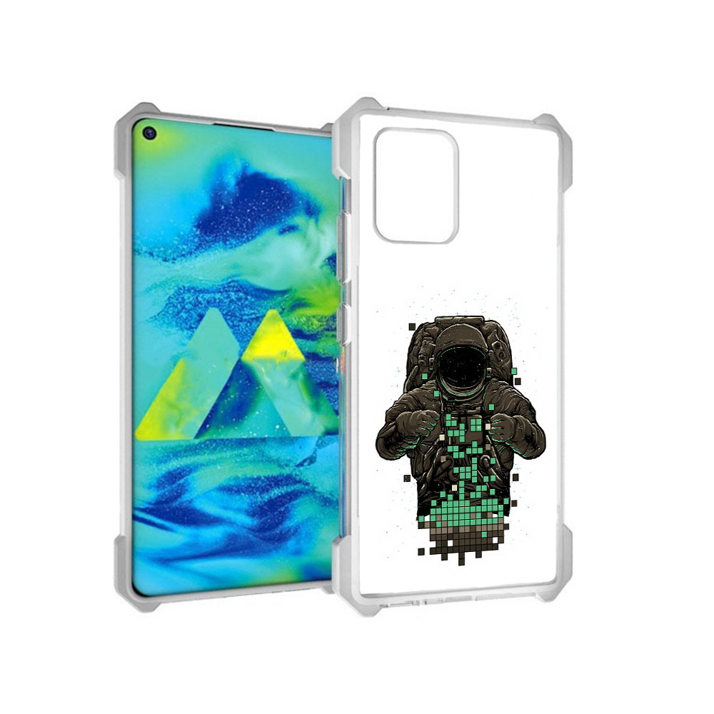 

Чехол MyPads Tocco для Samsung Galaxy S10 Lite космонавт с пикселями (PT143840.502.394), Прозрачный, Tocco