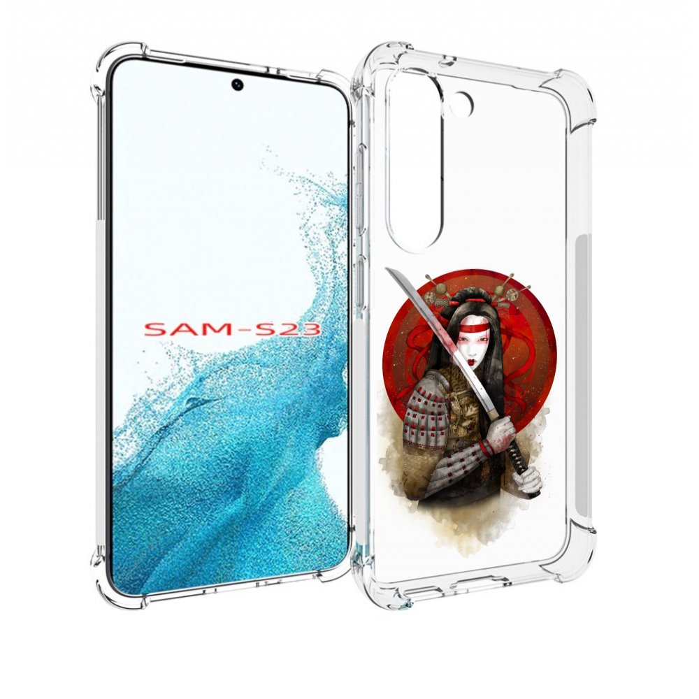 

Чехол MyPads рисованная девушка с катаной для Samsung Galaxy S23, Прозрачный, Tocco