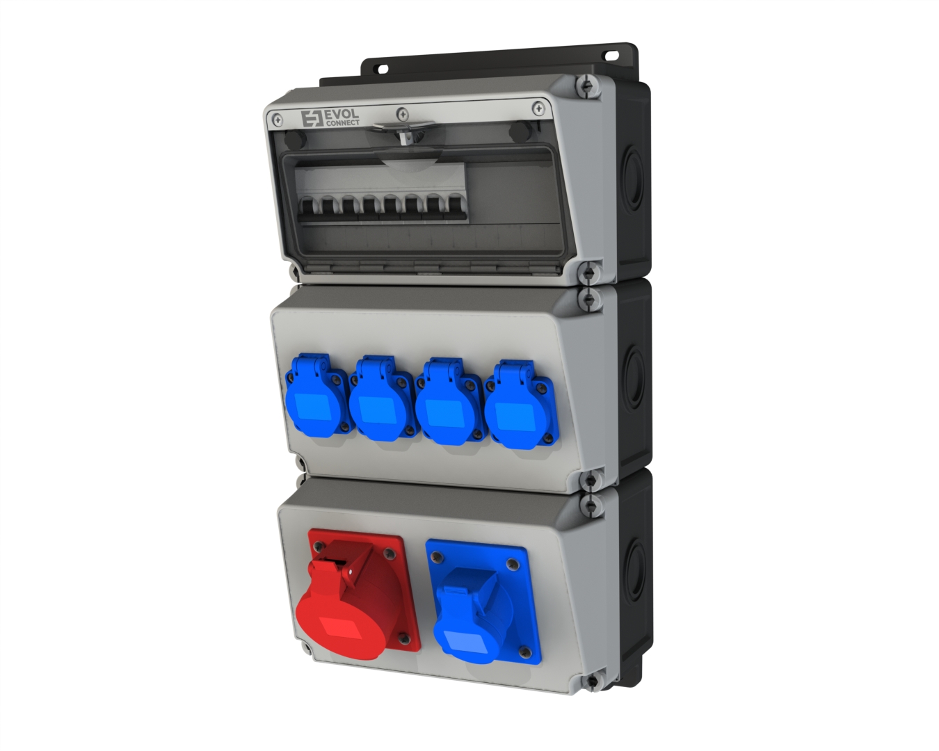 Навесной щит с розетками EVOL BlockBox 0104-007-1 24811₽