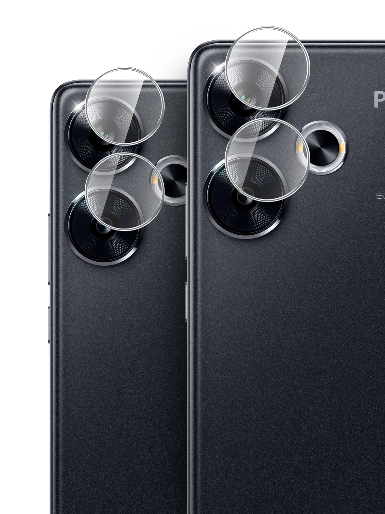 

Защитное стекло для Xiaomi POCO F6 на камеру 2 шт гибридное прозрачное, Xiaomi POCO F6