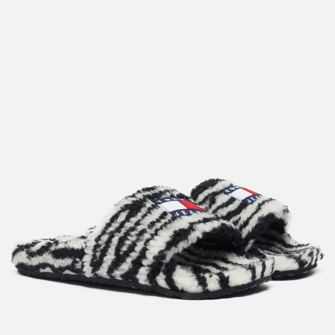 

Сабо женские Tommy Jeans Wild Animal Printed Pool Slide черные 9 US, Wild Animal Printed Pool Slide