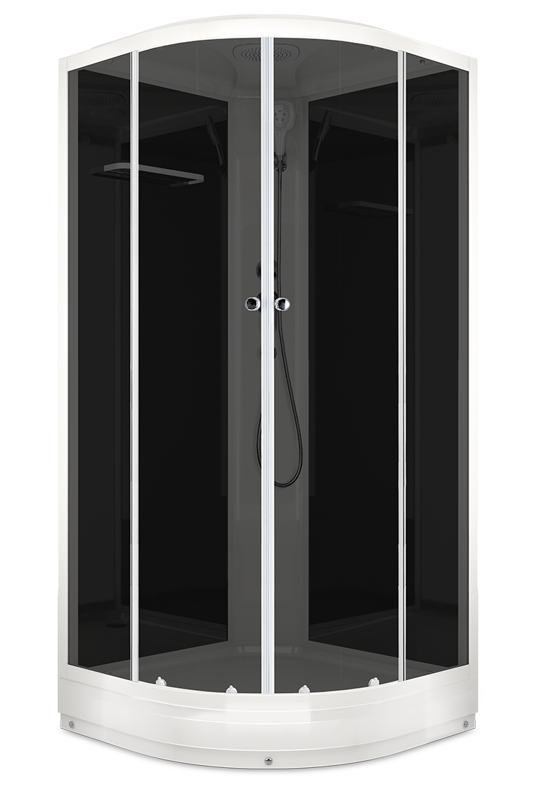 

Domani Spa Delight 110 Slim без электрики, низкий поддон 1000x1000x2180 (черн. стенки, тон
