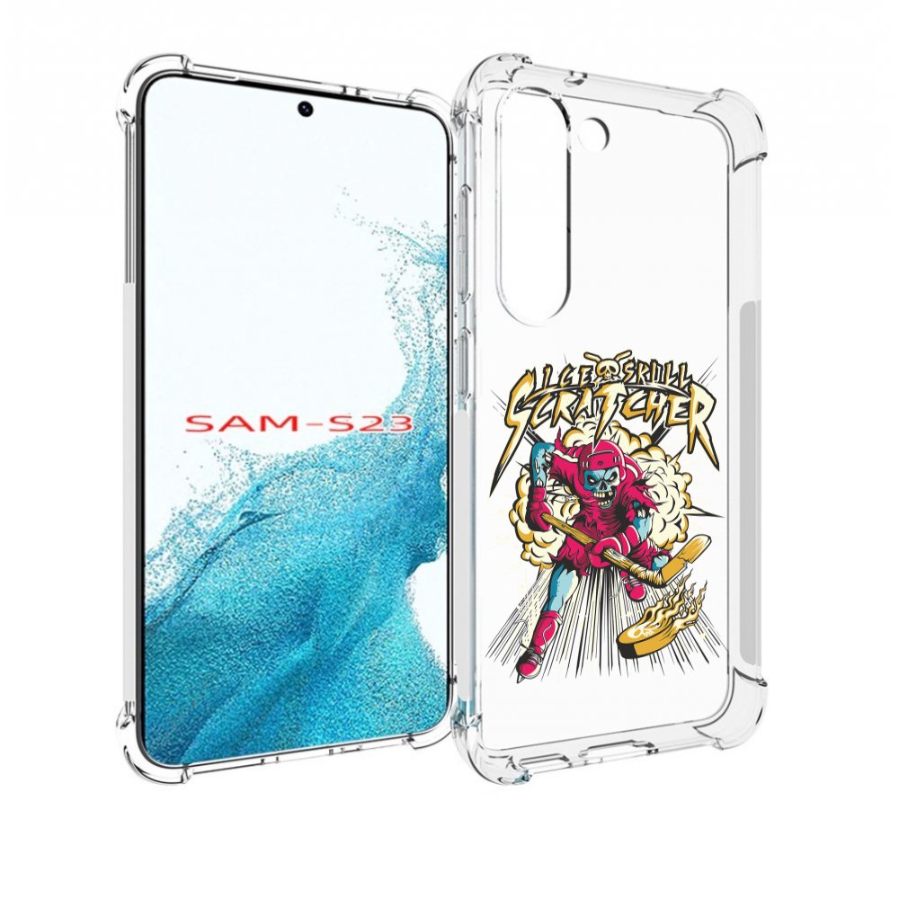 

Чехол MyPads нарисованный скелет хоккеист для Samsung Galaxy S23, Прозрачный, Tocco