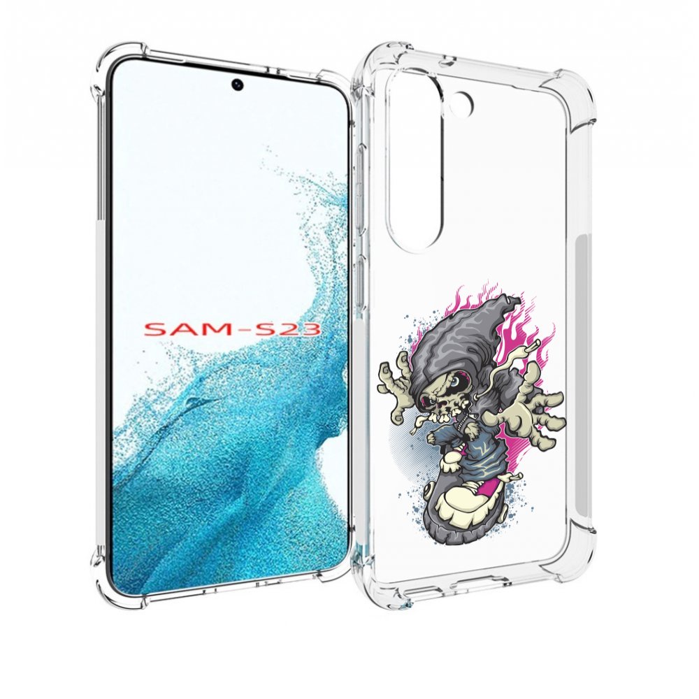 фото Чехол mypads нарисованный скелет на скейт борде для samsung galaxy s23