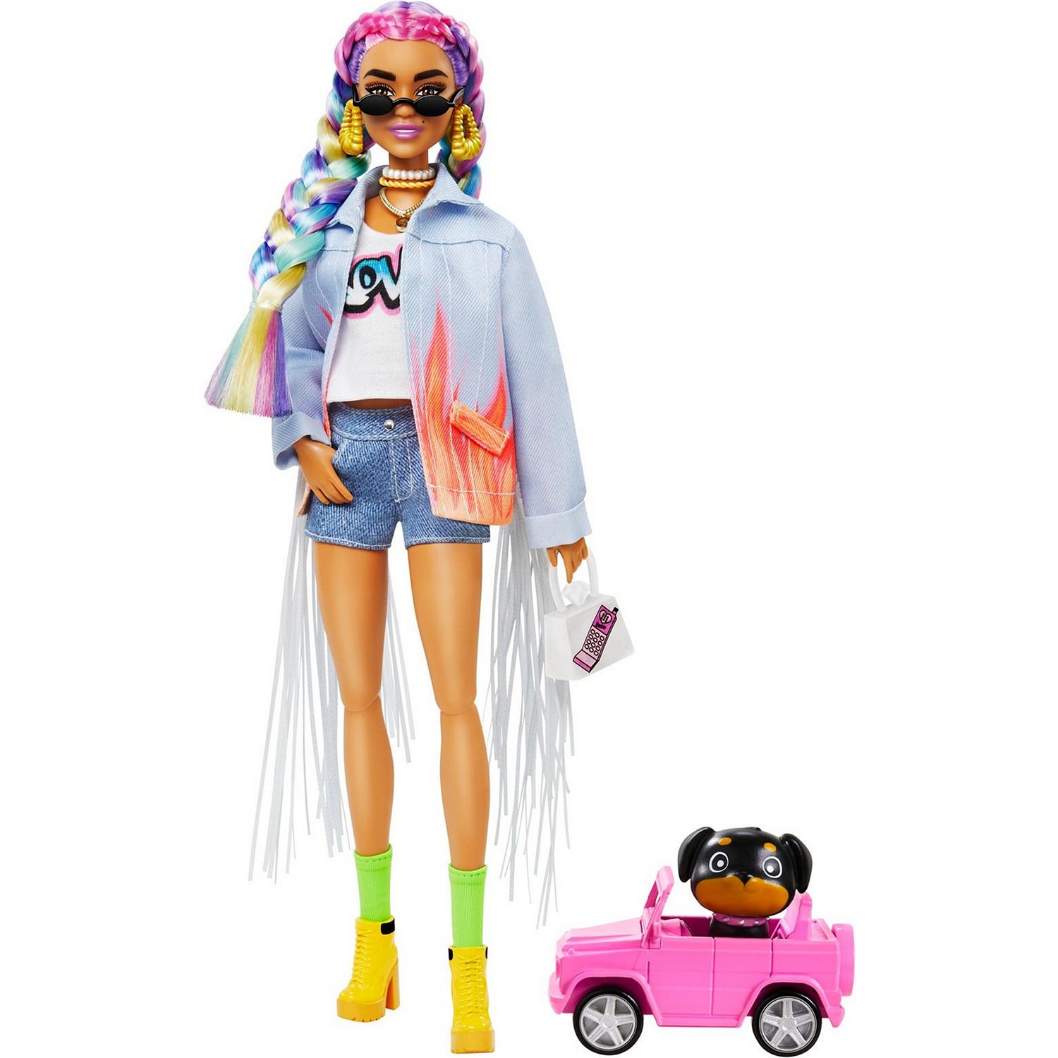 Кукла Barbie Экстра, с радужными косичками GRN29