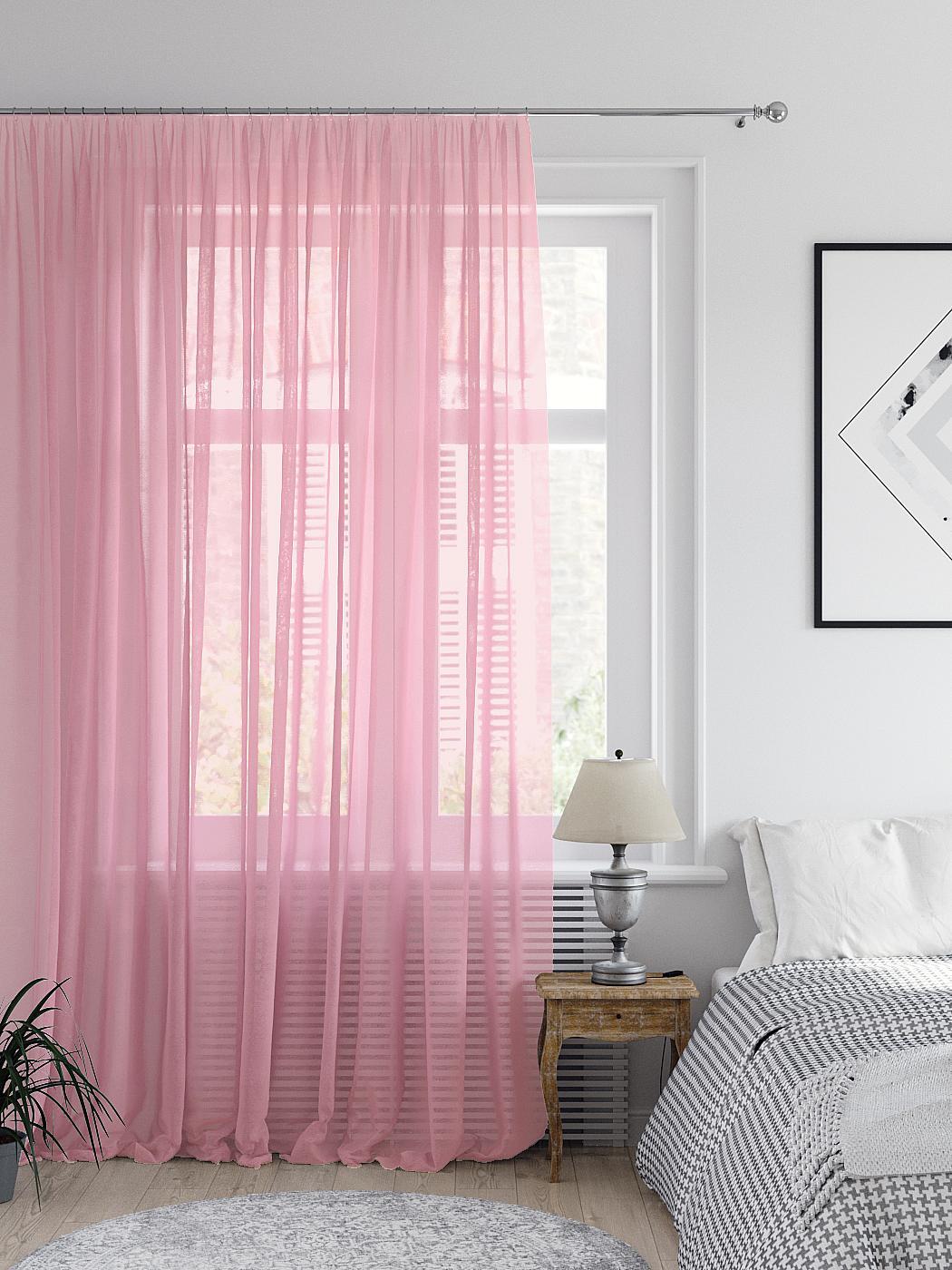 

Тюль AT HOME Леонайд (розовый) высота 270 см, ширина 400 см, крепление - шторная лента,, 123416