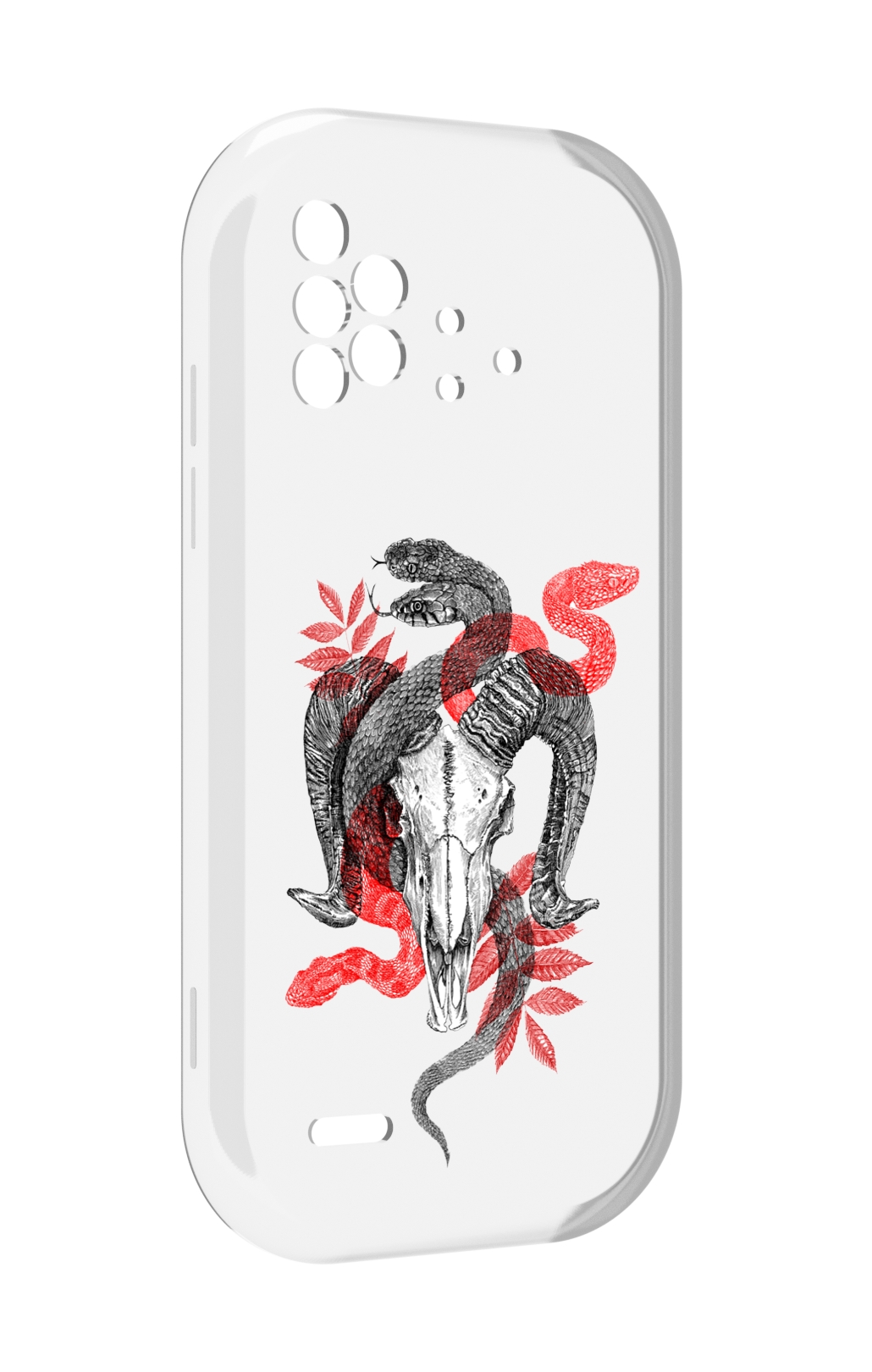 

Чехол MyPads змея в черепе рисунок для UMIDIGI Bison X10 / X10 Pro, Прозрачный, Tocco