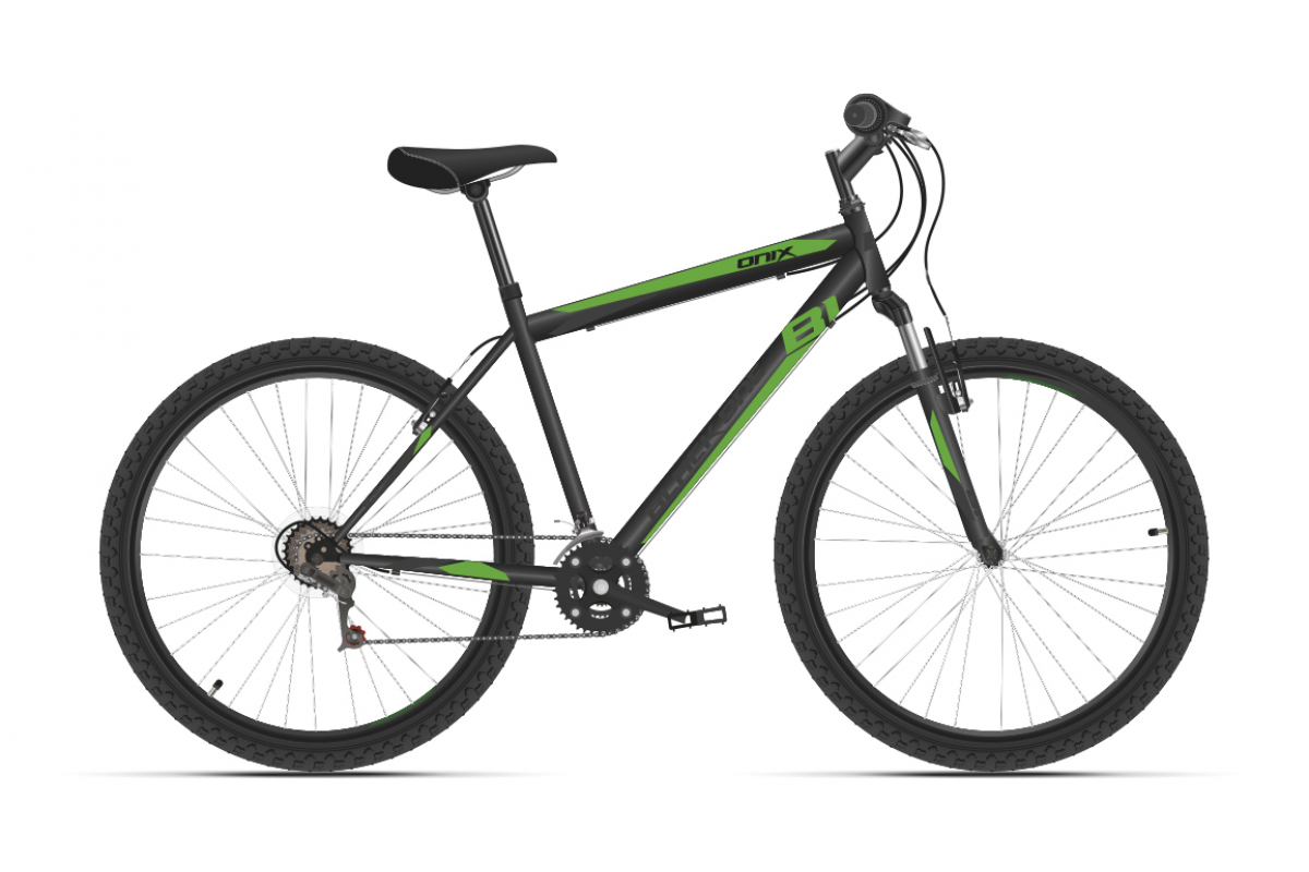 фото Велосипед black one onix 26 alloy 2021 20" черный/зеленый/серый
