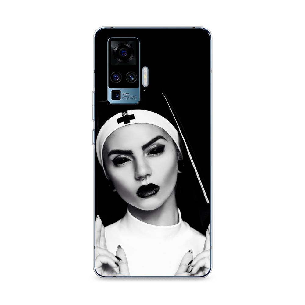 

Чехол Awog на Vivo X50 Pro "Черная монашка", Разноцветный, 262350-9