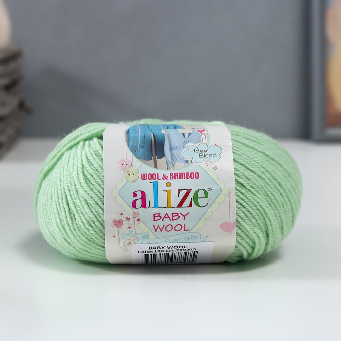 

Пряжа "Baby Wool" 40% шерсть, 40% акрил, 20% бамбук 175м/50гр (188), Пряжа для вязания "Baby Wool"