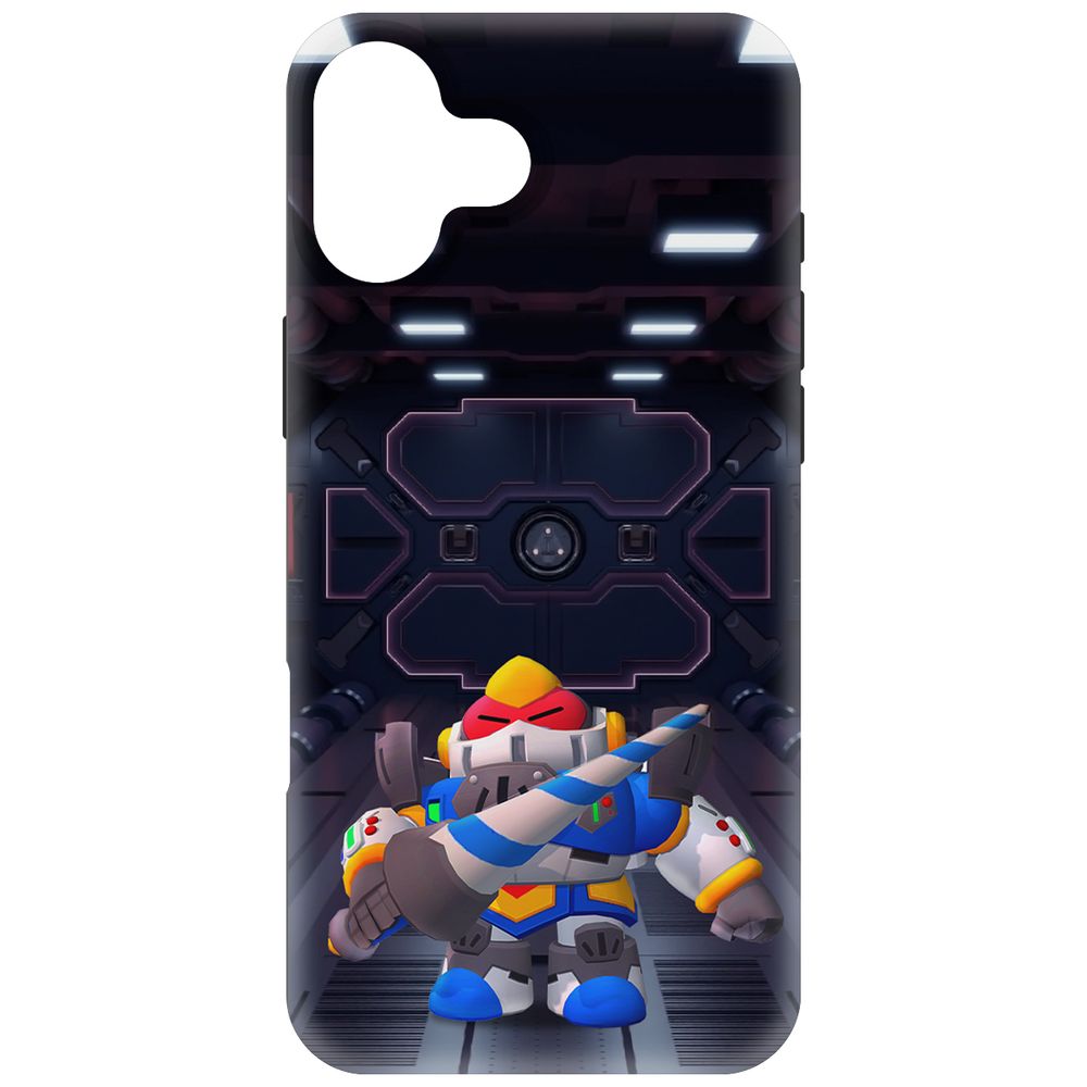 

Чехол-накладка Krutoff Soft Case Brawl Stars - Паладин Вольт-Меха для iPhone 16 Plus, Черный