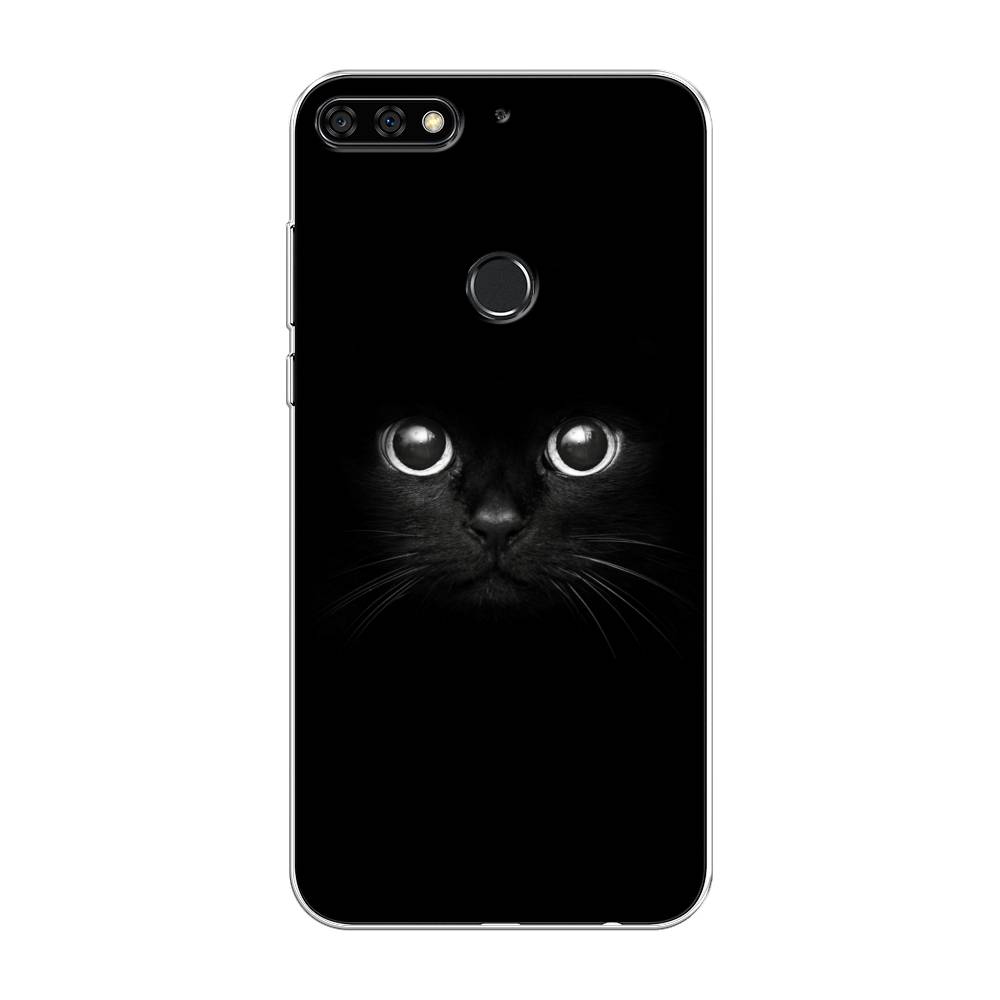 

Чехол Awog на Honor 7C Pro "Взгляд черной кошки", Черный, 65550-1