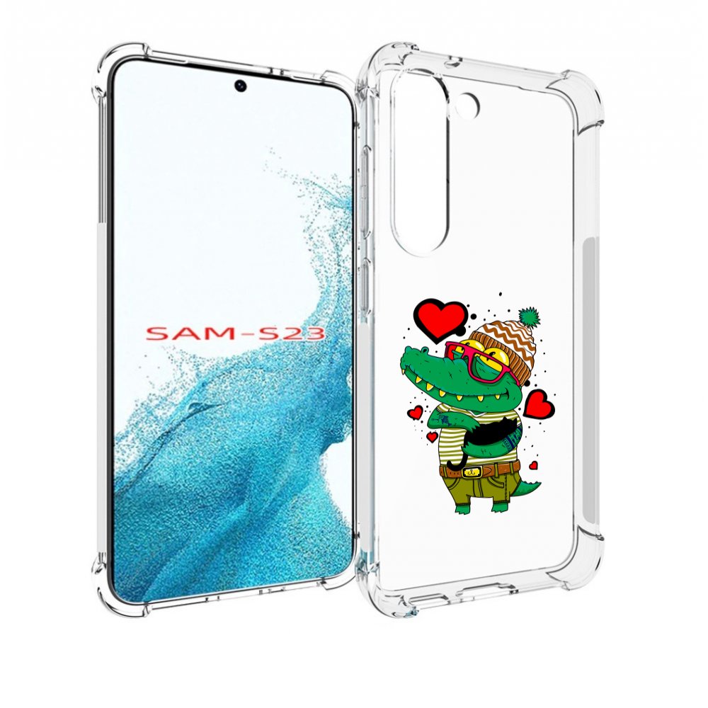 

Чехол MyPads Влюбленный крокодил для Samsung Galaxy S23, Прозрачный, Tocco