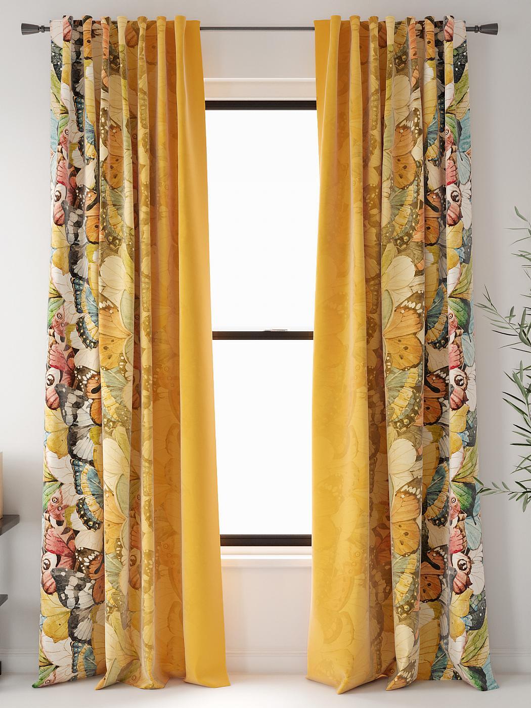 

Комплекты штор AT HOME Сименкас (горчичный) высота 250 см, ширина 150 см, Синий/Голубой, 948289