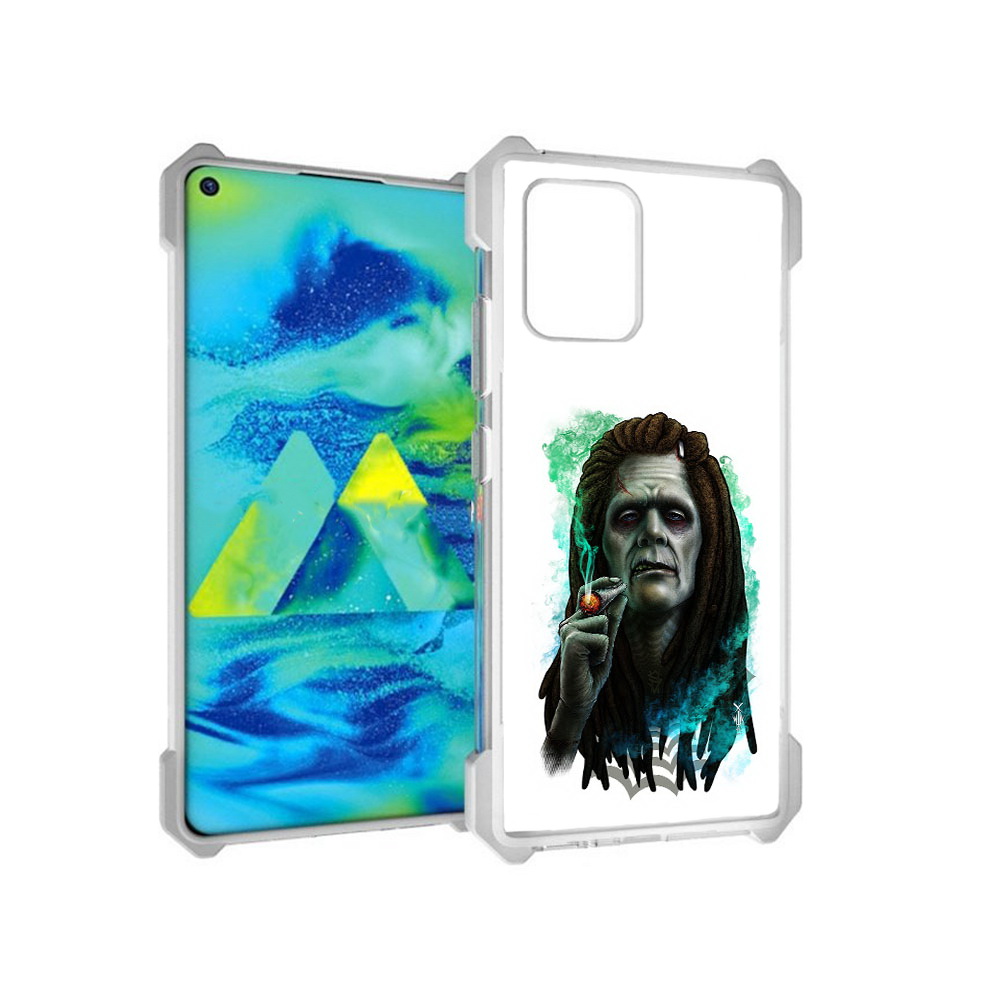 

Чехол MyPads Tocco для Samsung Galaxy S10 Lite зеленый мужчина с сигаретой, Прозрачный, Tocco