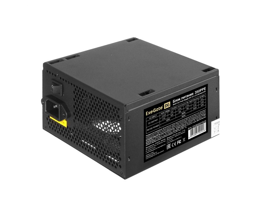 

Блок питания ExeGate 350PPE 350W, Черный, 350PPE