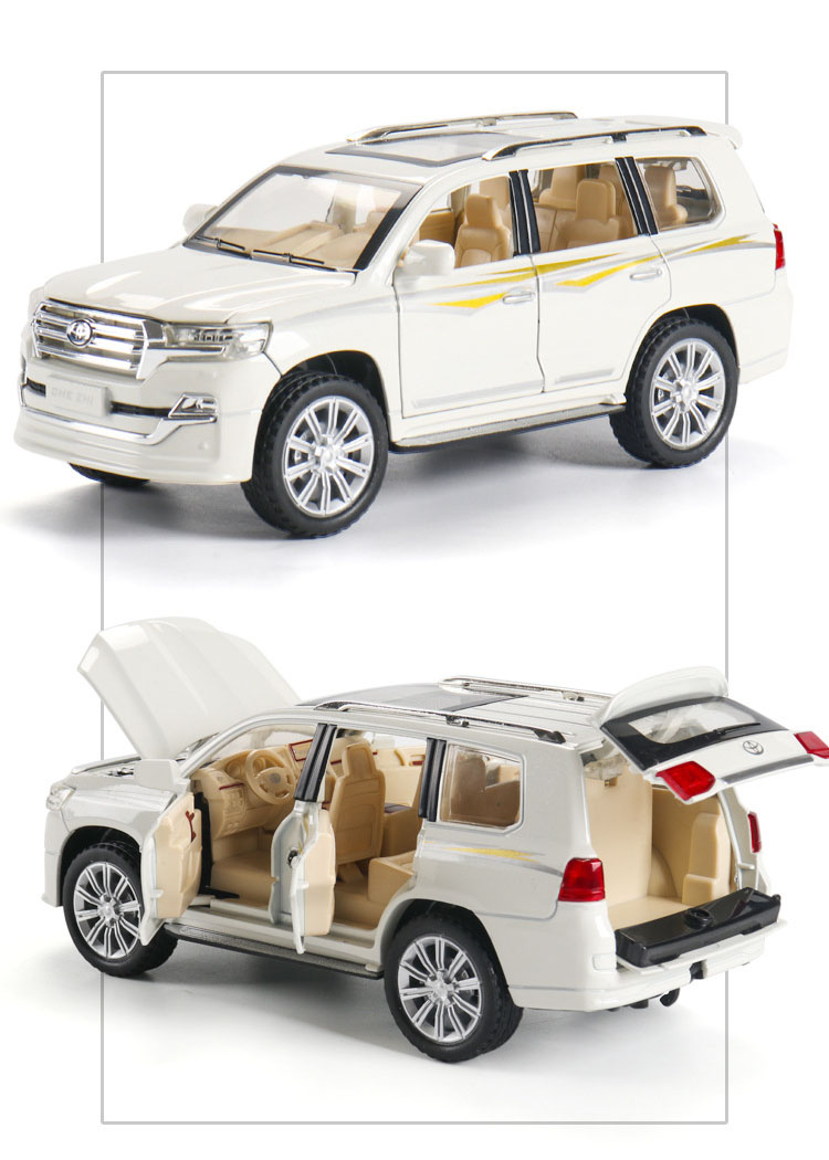 

Модель металлическая коллекционная Toyota Land Cruser 1/24 свет звук Белый