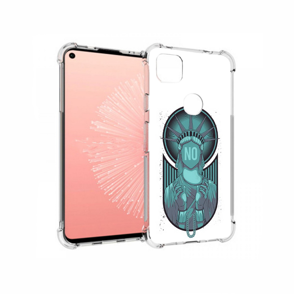 

Чехол MyPads Tocco для Google Pixel 4A статуя свободы зеленый, Прозрачный, Tocco
