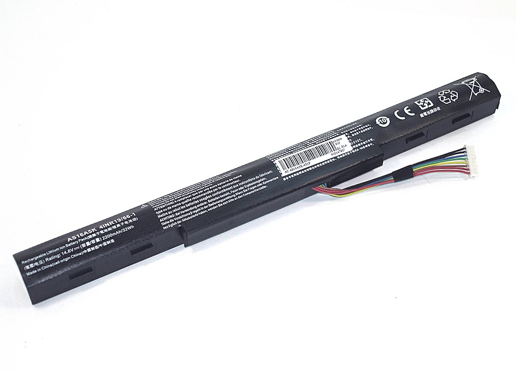 Аккумулятор GREENWAY для ноутбука Acer Aspire E15 (AS16A5K-4S1P) 14.6V 2600mAh OEM черная