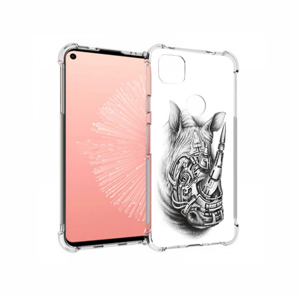 

Чехол MyPads Tocco для Google Pixel 4A стальной носорог, Прозрачный, Tocco