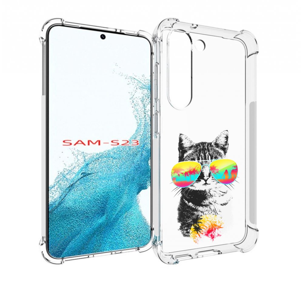 Чехол MyPads крутой кот для Samsung Galaxy S23