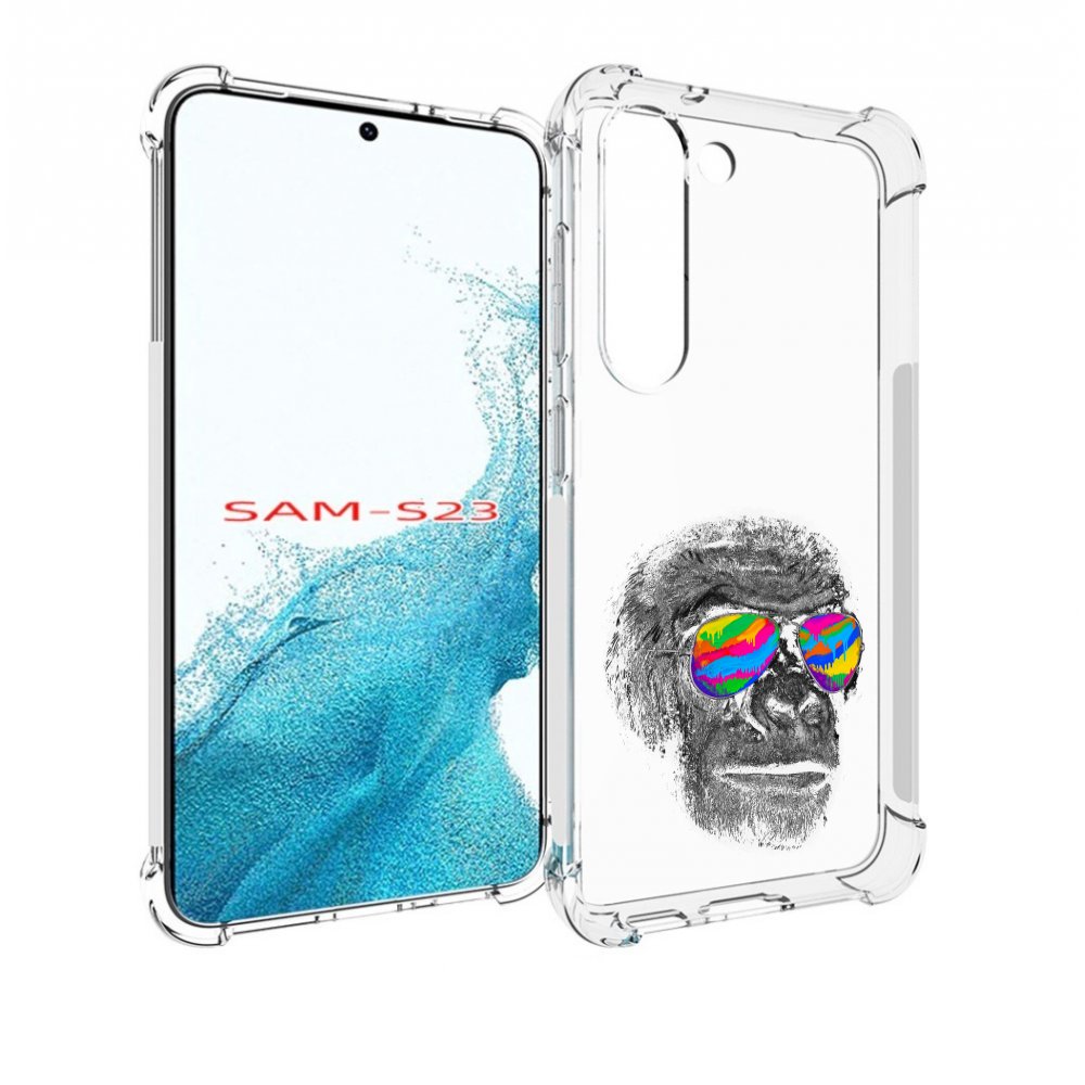 

Чехол MyPads крутая обезьяна в очках для Samsung Galaxy S23, Прозрачный, Tocco