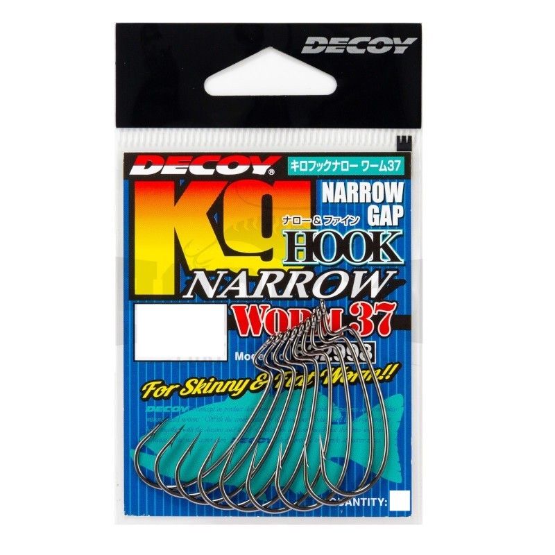 

Офсетные крючки Decoy офсетные №1/0, Черный, Kg Hook Narrow Worm 37