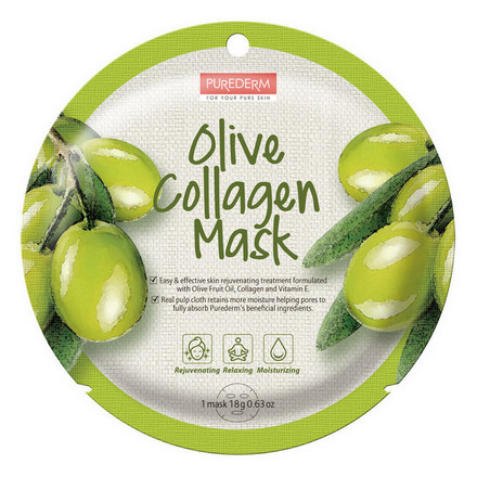 

Маска Purederm для лица Olive Collagen 18 г