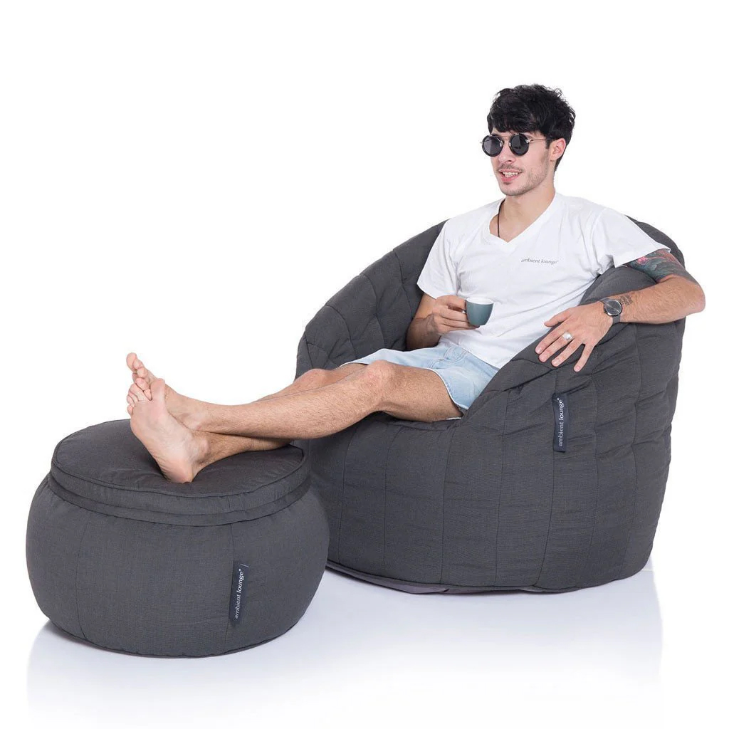 

Комплект бескаркасной уличной мебели aLounge - Butterfly Chaise - Black Rock (оксфорд), Черный, Butterfly Chaise