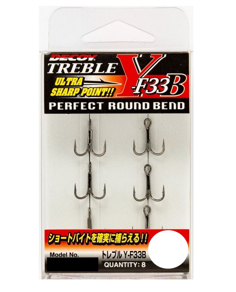 

Крючок Decoy тройной Y-F33 #12 (8 шт.), Черный, Y-F33