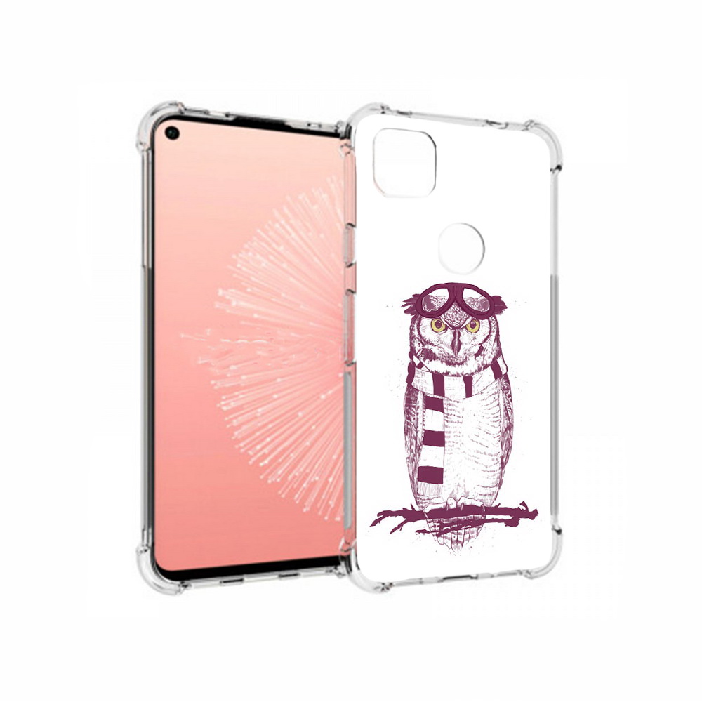 

Чехол MyPads Tocco для Google Pixel 4A сова-летчик, Прозрачный, Tocco