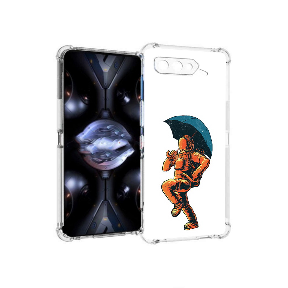 

Чехол MyPads Tocco для Asus ROG Phone 5 Pro шагающий космонавт с зонтом, Прозрачный, Tocco