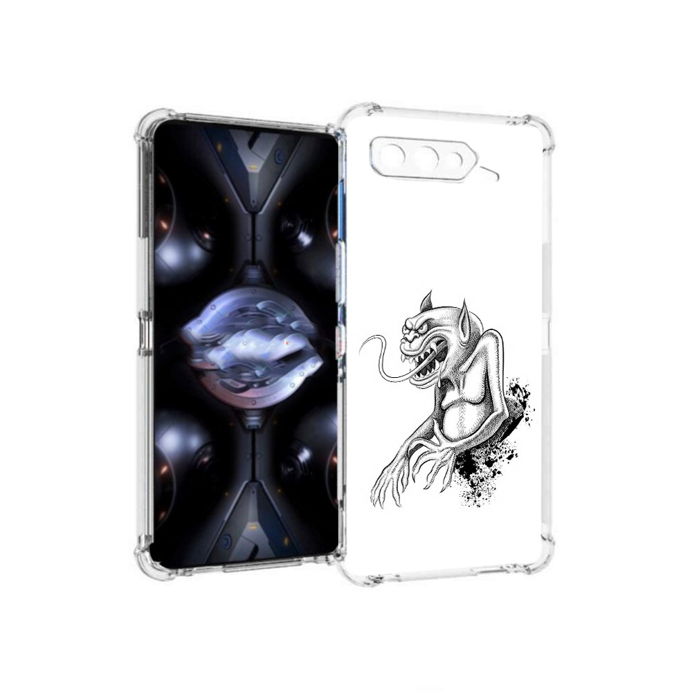 

Чехол MyPads Tocco для Asus ROG Phone 5 Pro чорт, Прозрачный, Tocco
