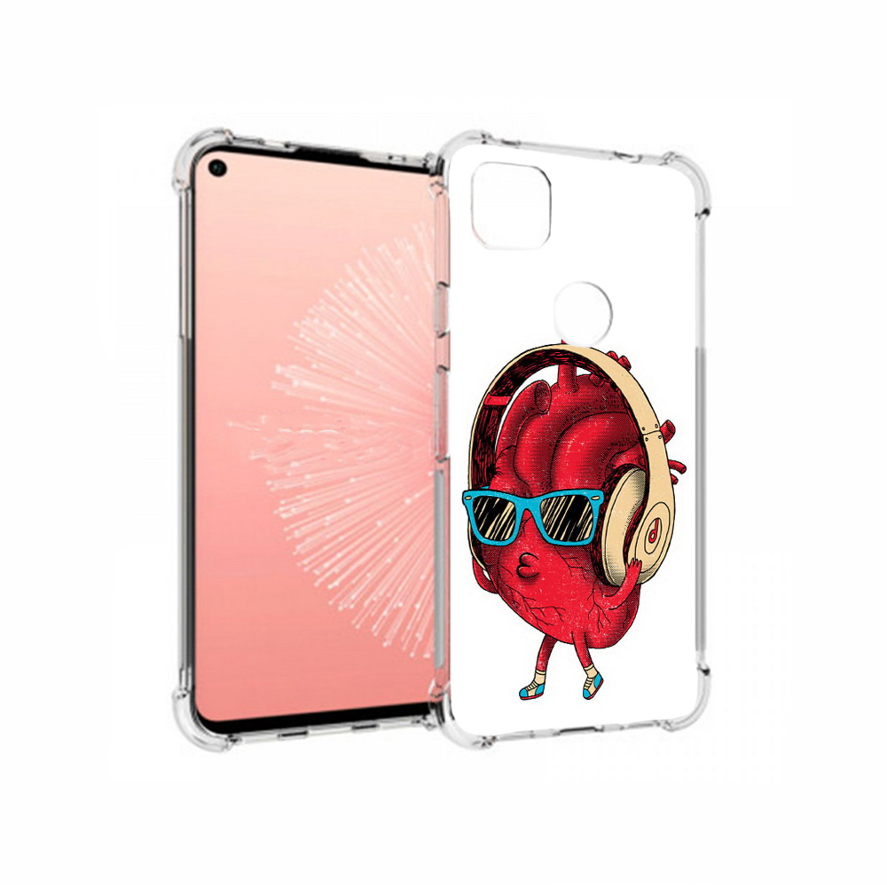 

Чехол MyPads Tocco для Google Pixel 4A слушай сердце, Прозрачный, Tocco