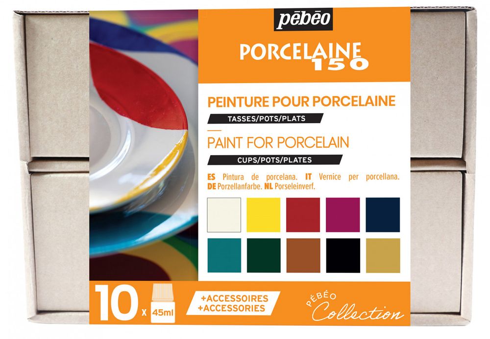 

Набор красок Pebeo Porcelaine 150 под обжиг , 10 цв., 45 мл, Разноцветный