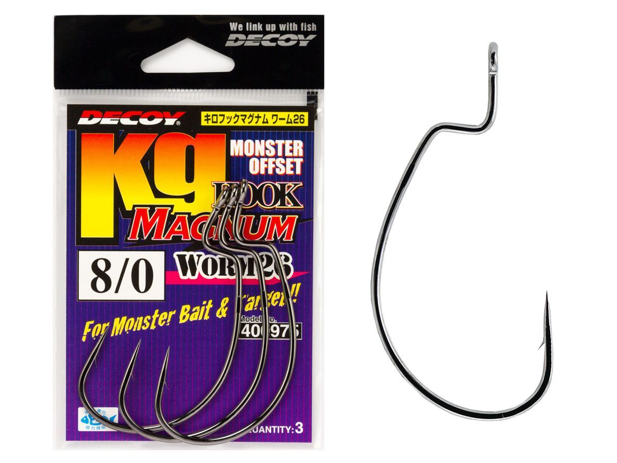 

Крючок Decoy Worm 26 Kg Hook Magnum #8/0 (3шт), Черный, Worm 26 Kg Hook Magnum