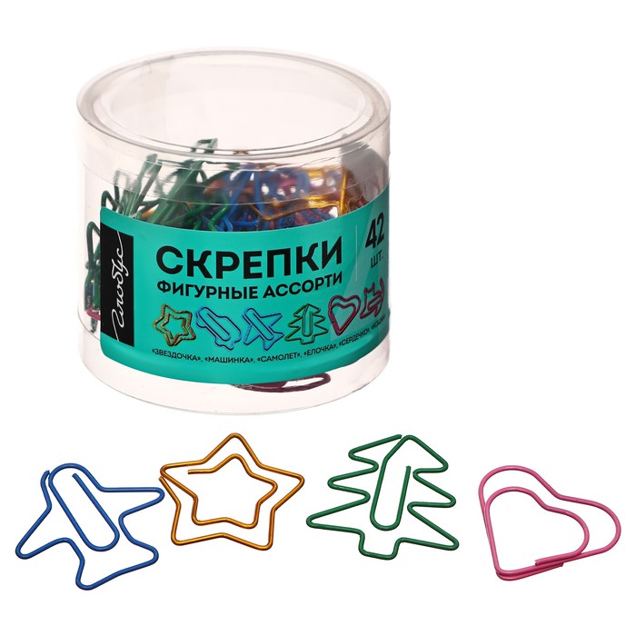 

Скрепки канцелярские Globus Ассорти цветные, 28-45 мм, 42 штуки