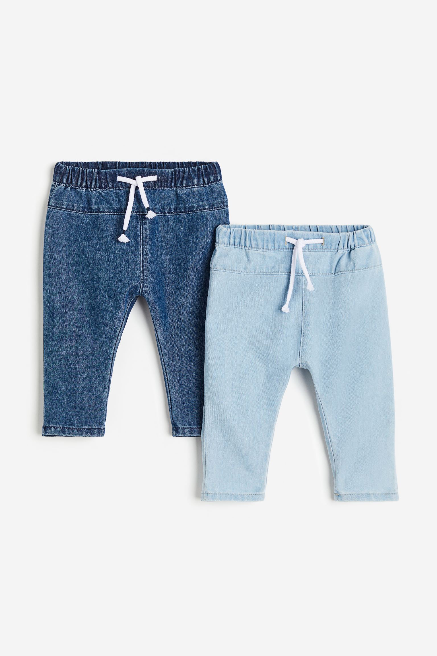 2 пары зауженных джинсов H&M для мальчиков 68 Синий/Голубой (доставка из-за рубежа)