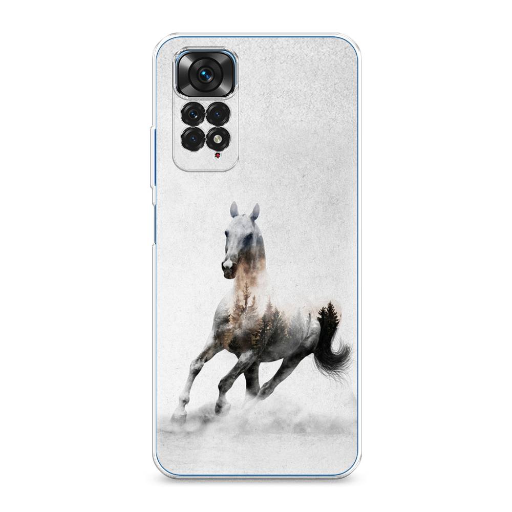 фото Силиконовый чехол "лошадь лес" на xiaomi redmi note 11 4g global awog