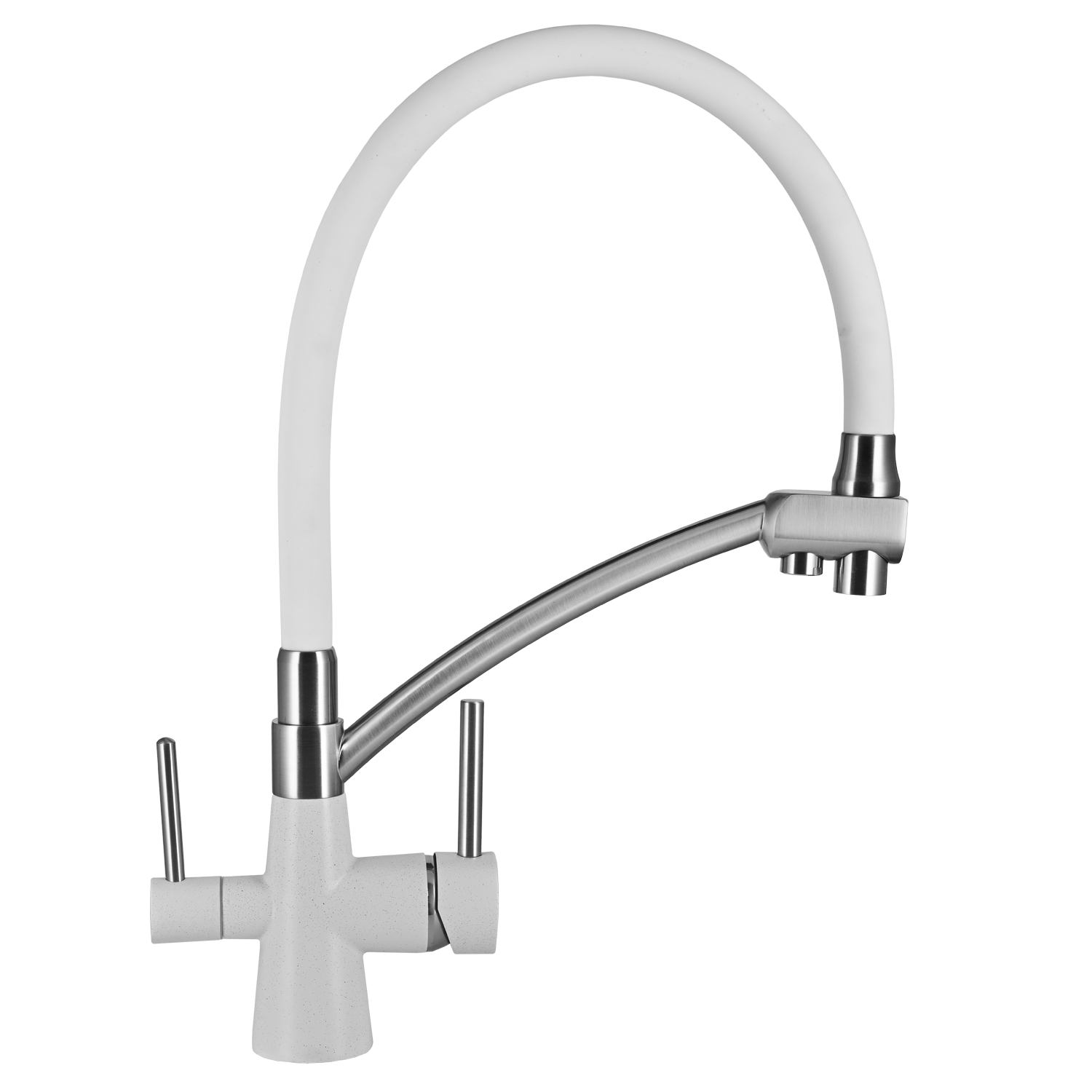 Смеситель кухонный WISENT W4855-28-3 с подводкой питьевой воды (Вайт) смеситель для кухни с выходом питьевой воды ledeme