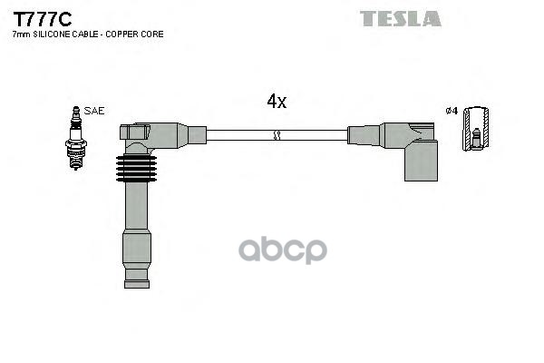 фото Провода зажигания (комплект) tesla t777c