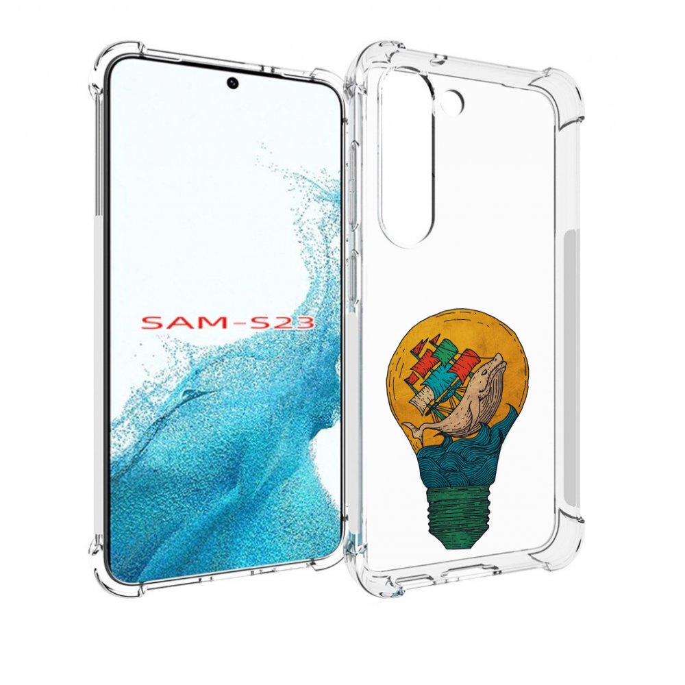 

Чехол MyPads кит в лампочке с парусами для Samsung Galaxy S23, Прозрачный, Tocco