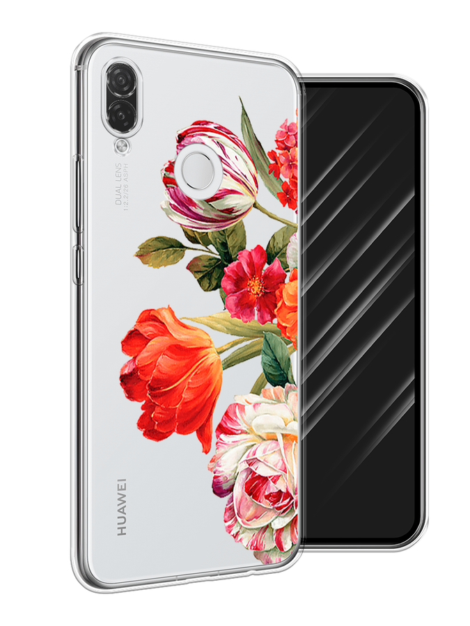 

Чехол Awog на Huawei P Smart Plus "Весенний букет", Красный;розовый;зеленый, 68250-8
