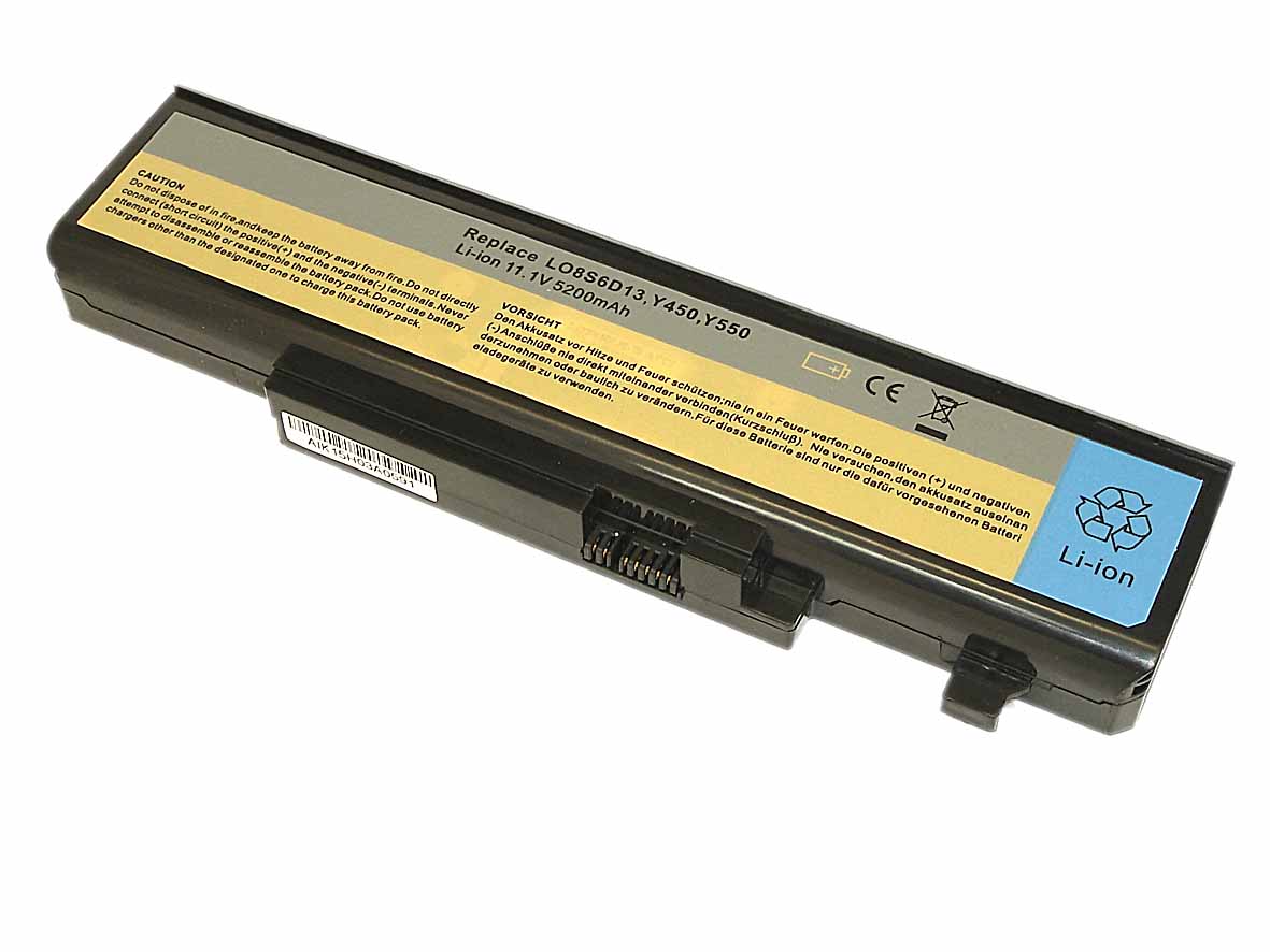 

Аккумулятор GREENWAY для ноутбука Lenovo Y450 Y550A (L08S6D13) 5200mAh OEM черная