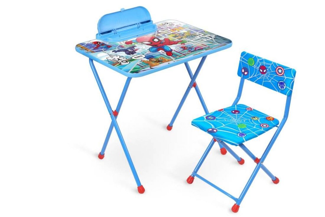 фото Комплект детской мебели ника marvel, с человеком-пауком, стол и стул
