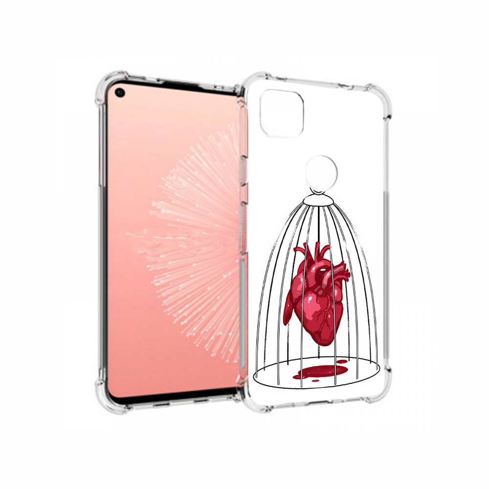 

Чехол MyPads Tocco для Google Pixel 4A сердце в клетке, Прозрачный, Tocco