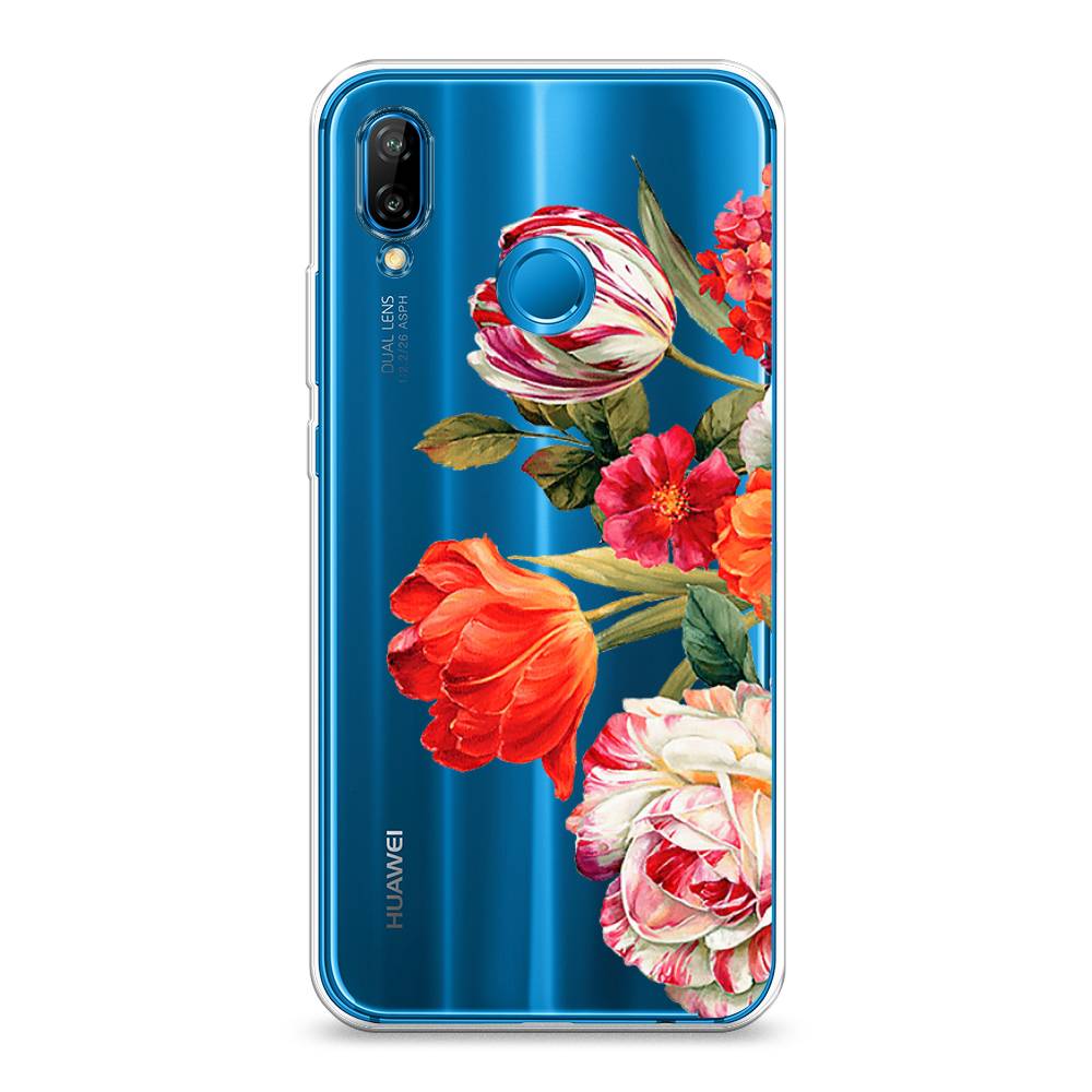 

Чехол Awog на Huawei Nova 3E "Весенний букет", Красный;розовый;зеленый, 65650-8