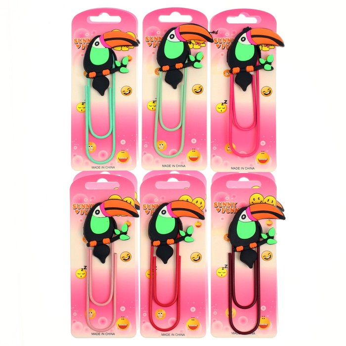 

Закладка-скрепка большая 11 см "Пеликан", МИКС