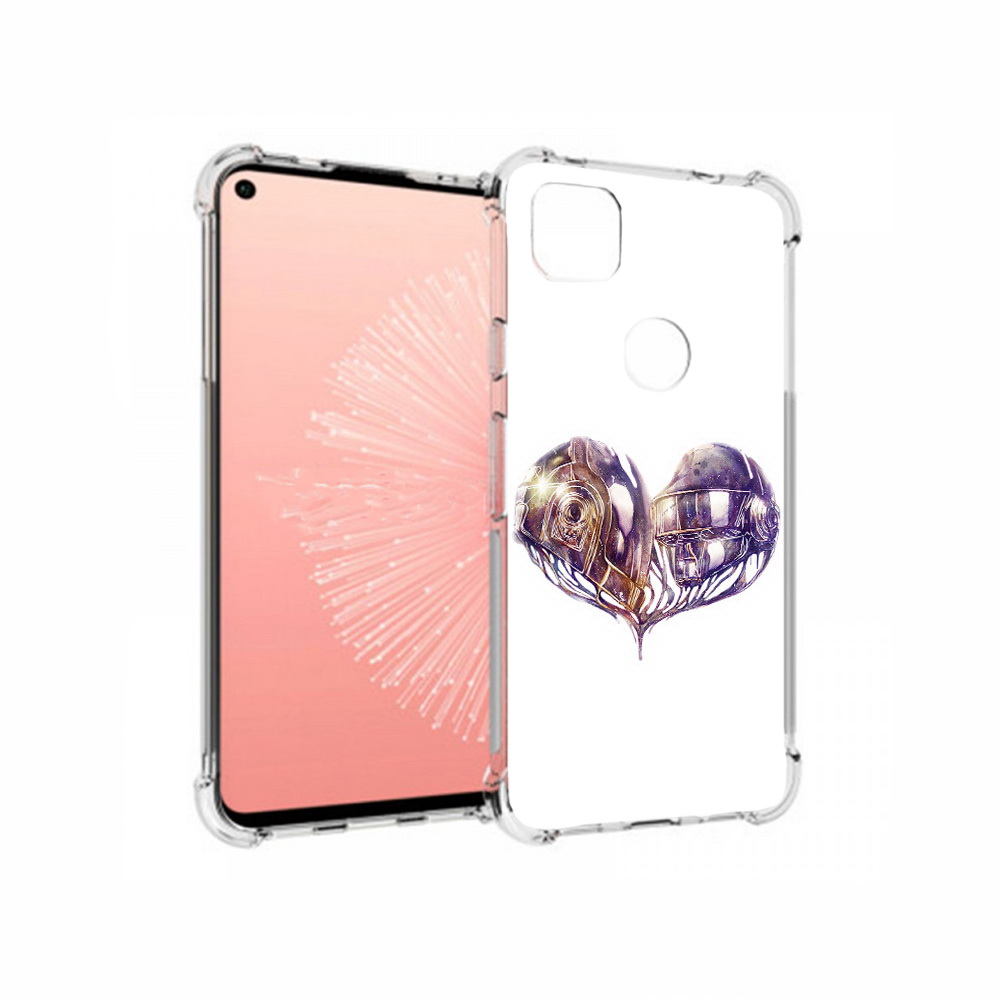 

Чехол MyPads Tocco для Google Pixel 4A сердце абстракция, Прозрачный, Tocco
