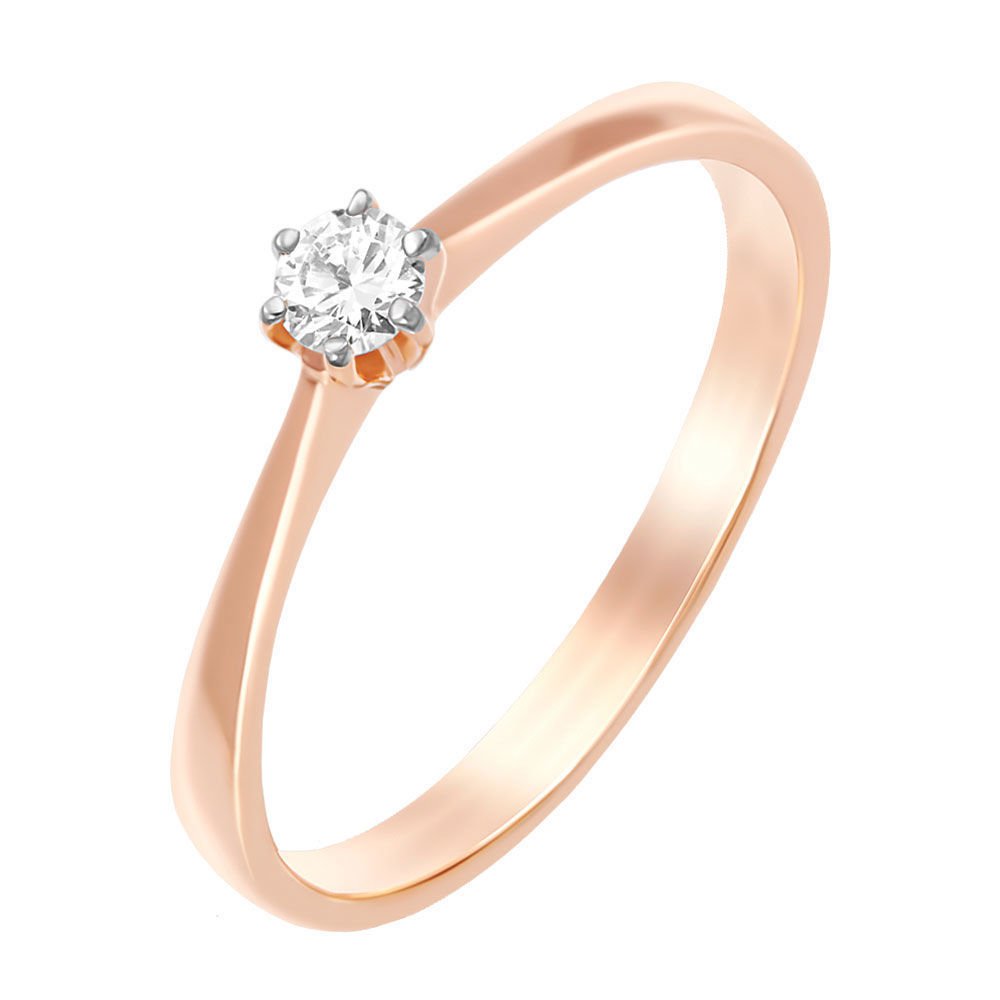 

Кольцо женское из красного золота с бриллиантом 585Gold 101001444, р, 101001444